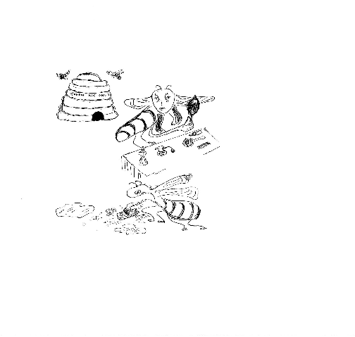 Hand-drawn illustration for &ldquo;Busy Bees&rdquo; by Dr. Mukesh Nangia