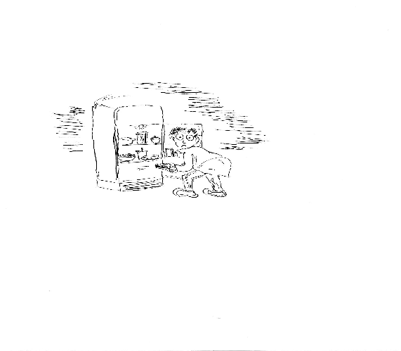 Hand-drawn illustration for &ldquo;Cake Stealer&rdquo; by Dr. Mukesh Nangia