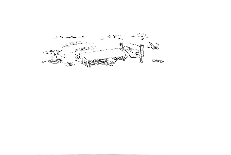Hand-drawn illustration for &ldquo;Flying Saucers&rdquo; by Dr. Mukesh Nangia