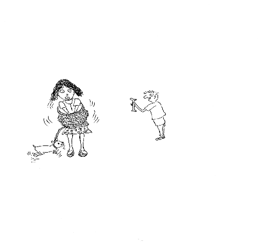 Hand-drawn illustration for &ldquo;Miss. Twister&rdquo; by Dr. Mukesh Nangia