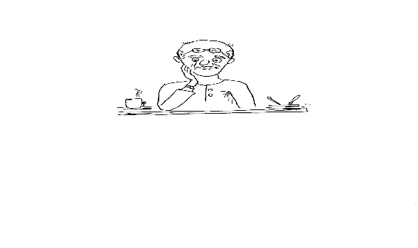 Hand-drawn illustration for &ldquo;Old Age&rdquo; by Dr. Mukesh Nangia